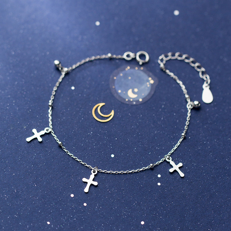 Pearl cross hand ornament