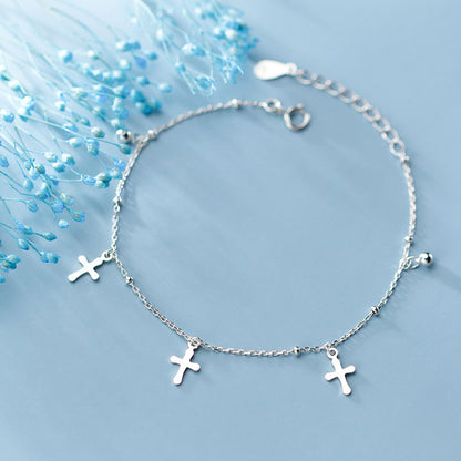 Pearl cross hand ornament