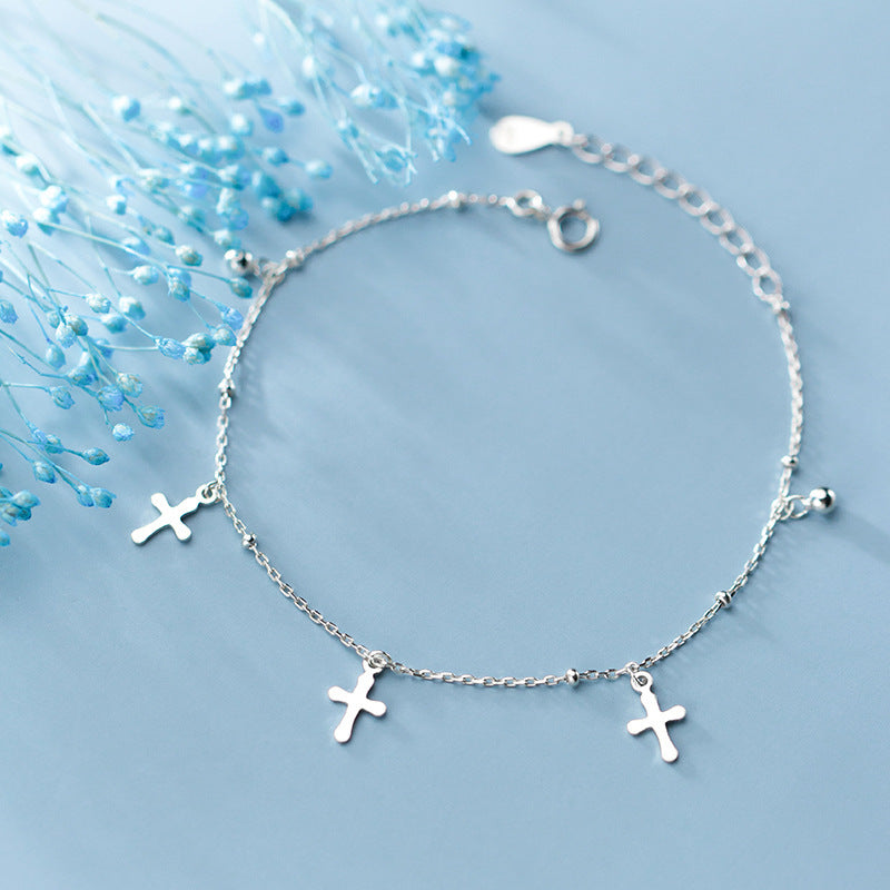 Pearl cross hand ornament