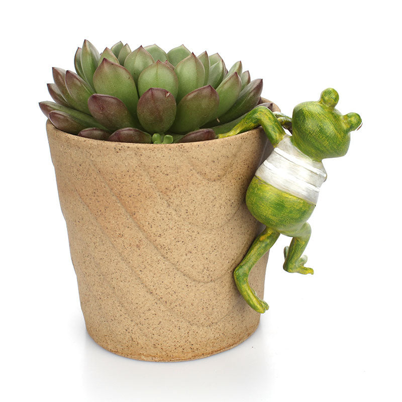 Frog potted ornament
