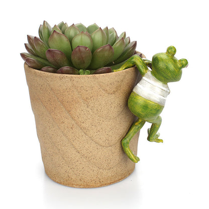 Frog potted ornament