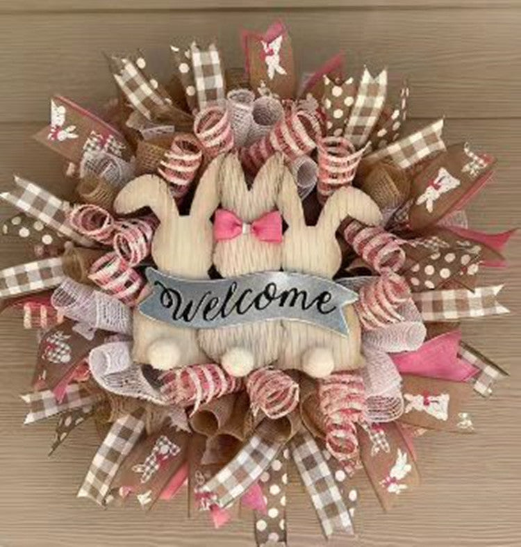 Easter Egg Wreath Decorative Rabbit Wreath