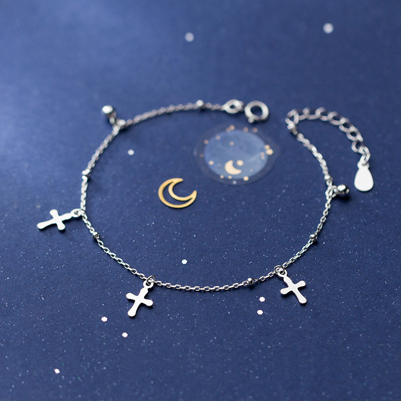 Pearl cross hand ornament