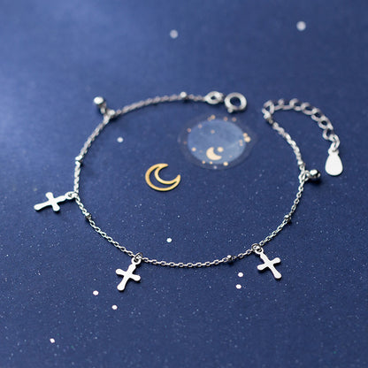 Pearl cross hand ornament