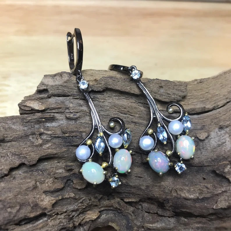 Ornament Moonstone Earrings