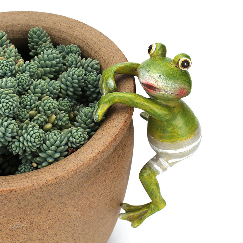 Frog potted ornament