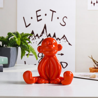 Balloon ceramic monkey ornament