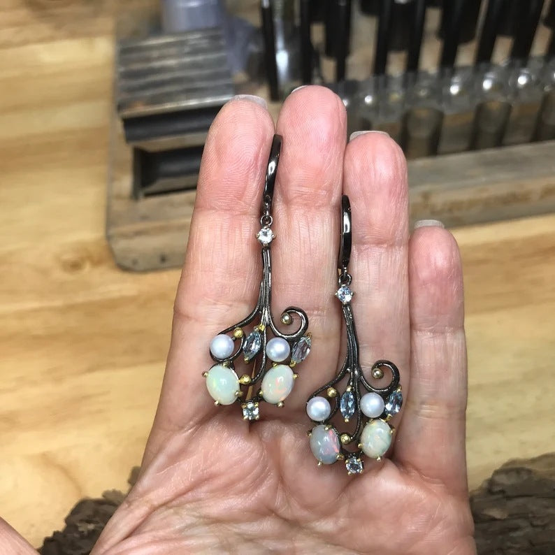 Ornament Moonstone Earrings