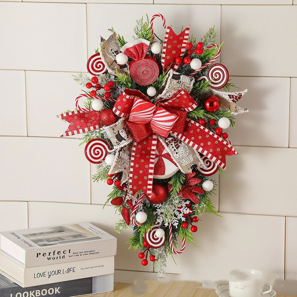 Christmas Wreath Candy Upside Down Holiday Decoration Wreath
