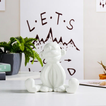 Balloon ceramic monkey ornament