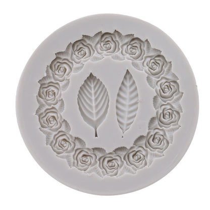 Rose Wreath Leaf Wreath Silicone Fondant Mould