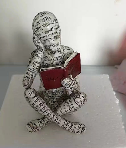Woman Reading Paper Pulp Molding Ornament Resin Ornament Bookshelf Decoration