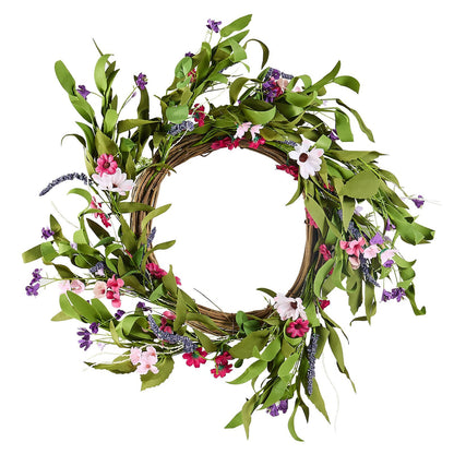 Artificial Decorative Wreath 22 In With Daisies Year Round Wreath