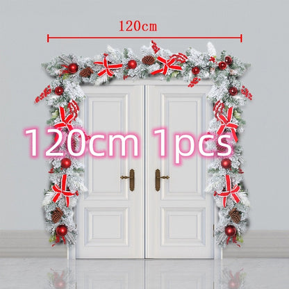 New Flocking Wreath Outdoor Decoration Door Hanging Christmas Wreath Rattan