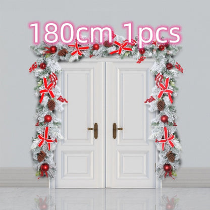 New Flocking Wreath Outdoor Decoration Door Hanging Christmas Wreath Rattan